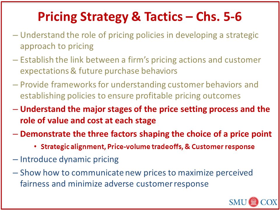 Pricing Strategy & Tactics – Chs ppt download